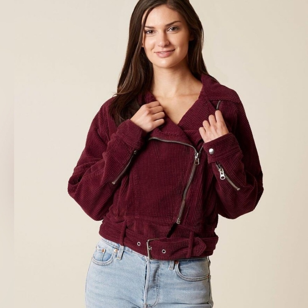 Free People Burgundy Corduroy Jacket